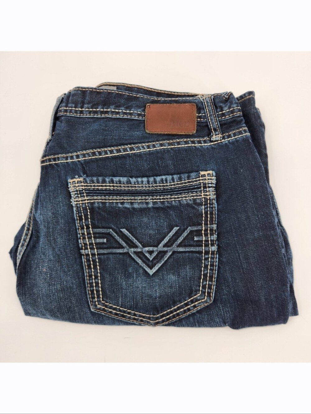 BKE Tyler Straight Leg Jeans Mens Size 38R Dark Wash Denim **altered**